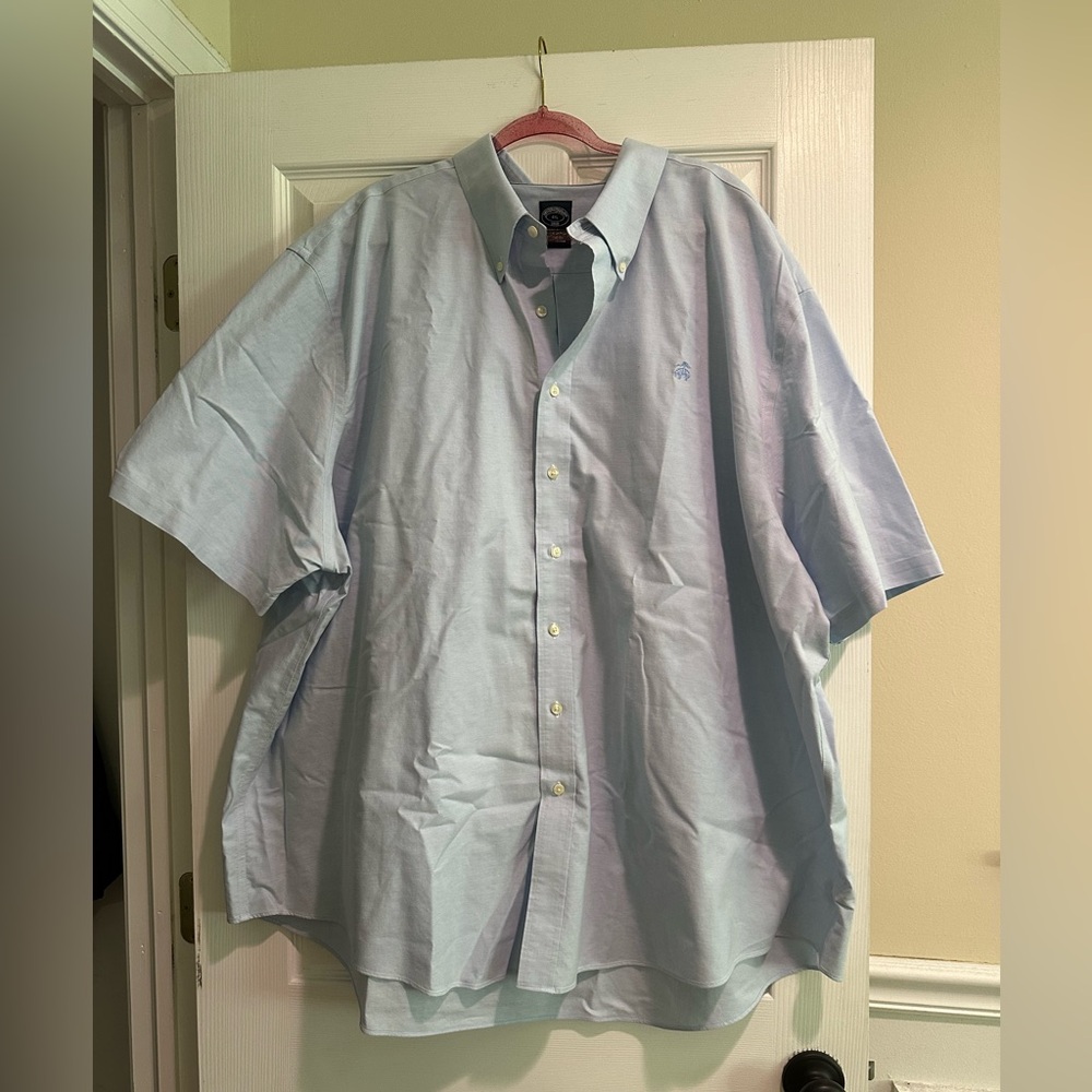 4XL Brooks Brothers Light Blue Short Sleeve Dress Shirt